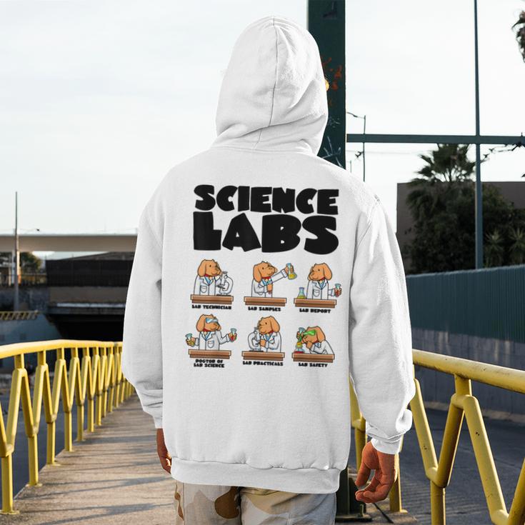 Labrador Retriever Science Labs Dog Lover Teacher Men's Hoodie Back Print, Science Teacher Gifts, funny design