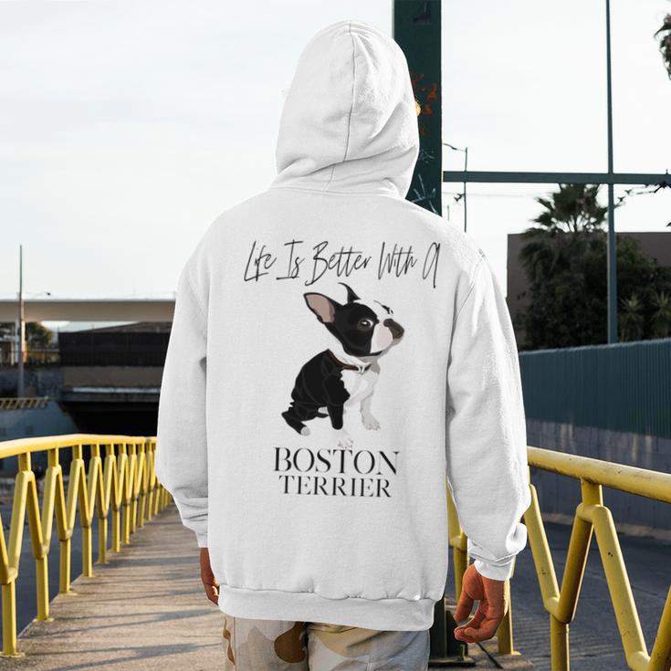 Life Is Better With A Boston Terrier Dog For Lover Men's Hoodie Back Print, funny design