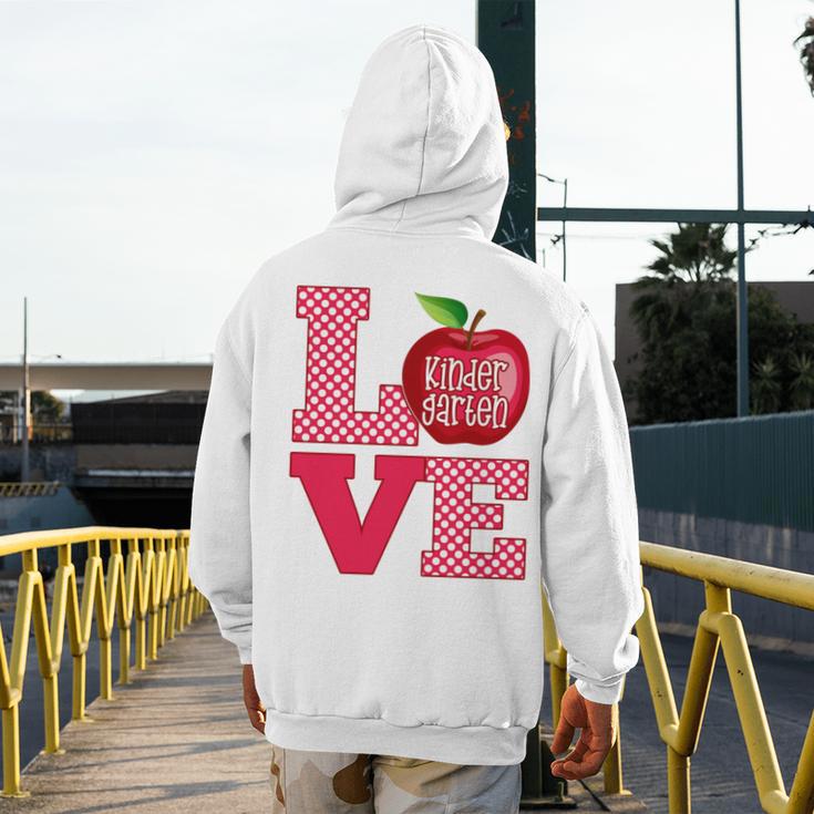 Love Kindergarten Cute Apple School Teacher Men's Hoodie Back Print, funny design Love Kindergarten Cute Apple School Teacher Men's Hoodie Back Print, funny design