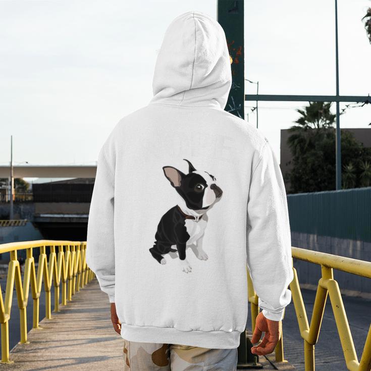Love NOPE Boston Terrier Dog Lover Men's Hoodie Back Print, funny design