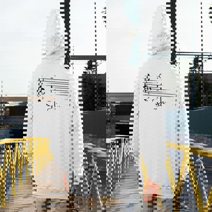 Music Notes Shirt Shh Quarter Fermata Teacher Men&#x27;s Hoodie Back Print, funny design