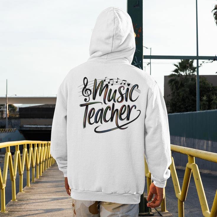 Music Teacher For Women Elementary First Day Of School Men's Hoodie Back Print, funny design