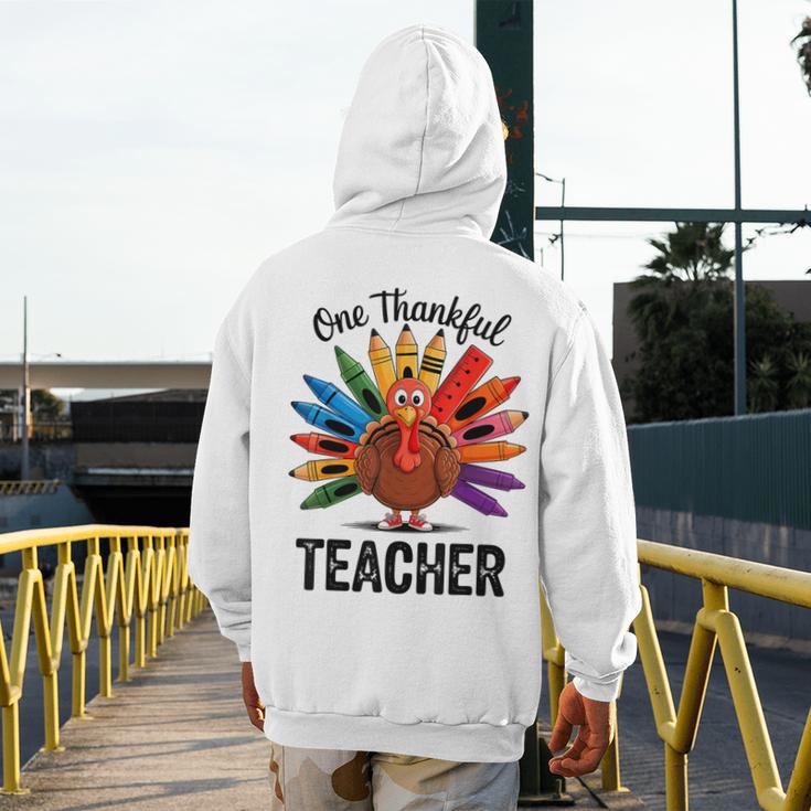 One Thankful Teacher Thanksgiving TurkeyCute Pencil Men's Hoodie Back Print, funny design One Thankful Teacher Thanksgiving TurkeyCute Pencil Men's Hoodie Back Print, funny design