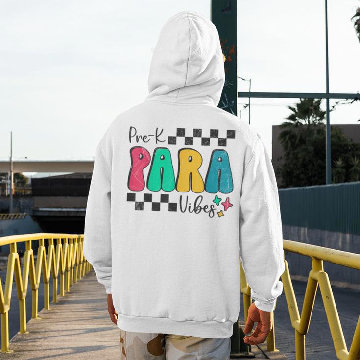 Pre-K Paraprofessional Teacher Back To School Vibes Men's Hoodie Back Print, funny design Pre-K Paraprofessional Teacher Back To School Vibes Men's Hoodie Back Print, funny design