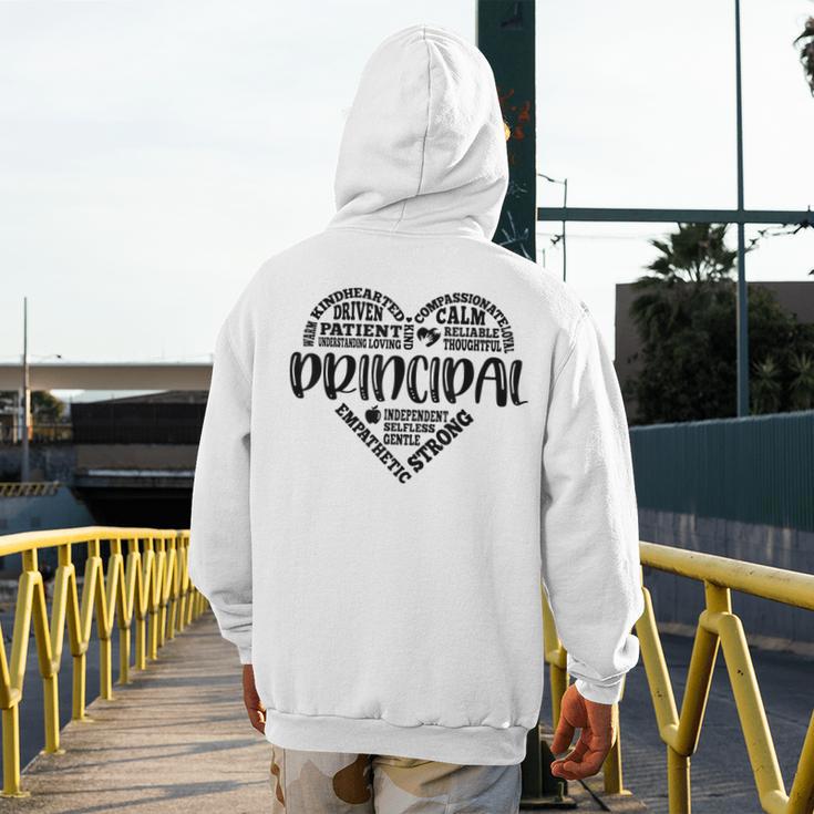 Principal Heart Life School Principal Teacher Appreciation Men's Hoodie Back Print, funny design Principal Heart Life School Principal Teacher Appreciation Men's Hoodie Back Print, funny design