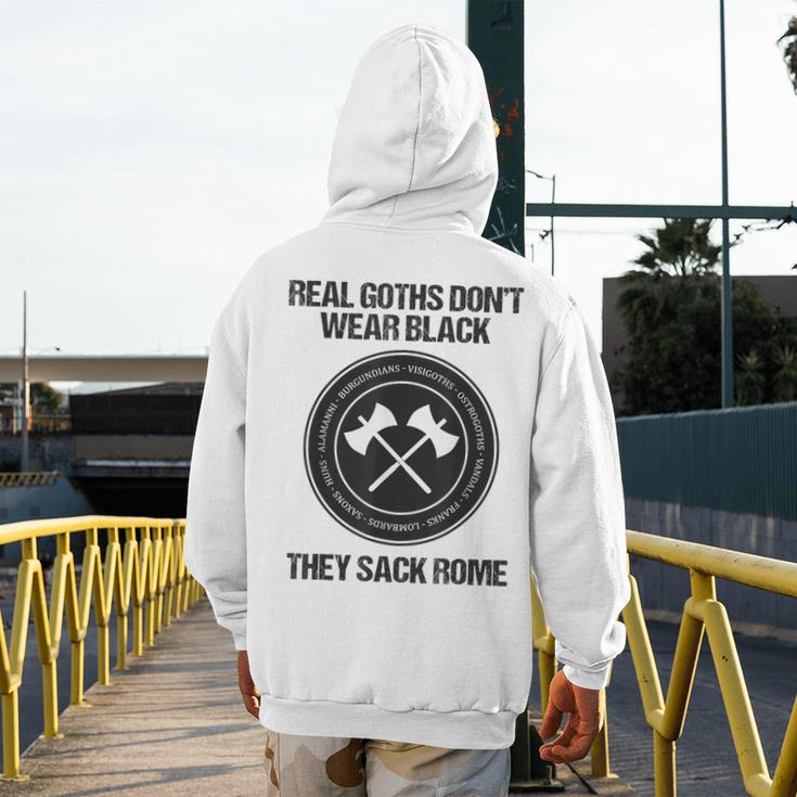 Real Goths Sack Rome History Teacher Men's Hoodie Back Print, History Teacher Gifts, funny design