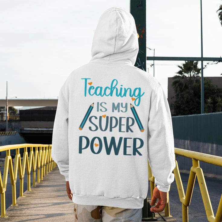 Retro Groovy Teaching Is My Super Power Teacher's Present Men Women Men's Hoodie Back Print, funny design Retro Groovy Teaching Is My Super Power Teacher's Present Men Women Men's Hoodie Back Print, funny design
