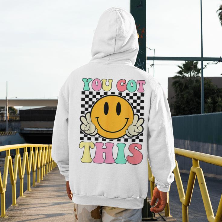 You Got This Retro Smile Motivational Testing Day Teacher Men's Hoodie Back Print, funny design You Got This Retro Smile Motivational Testing Day Teacher Men's Hoodie Back Print, funny design