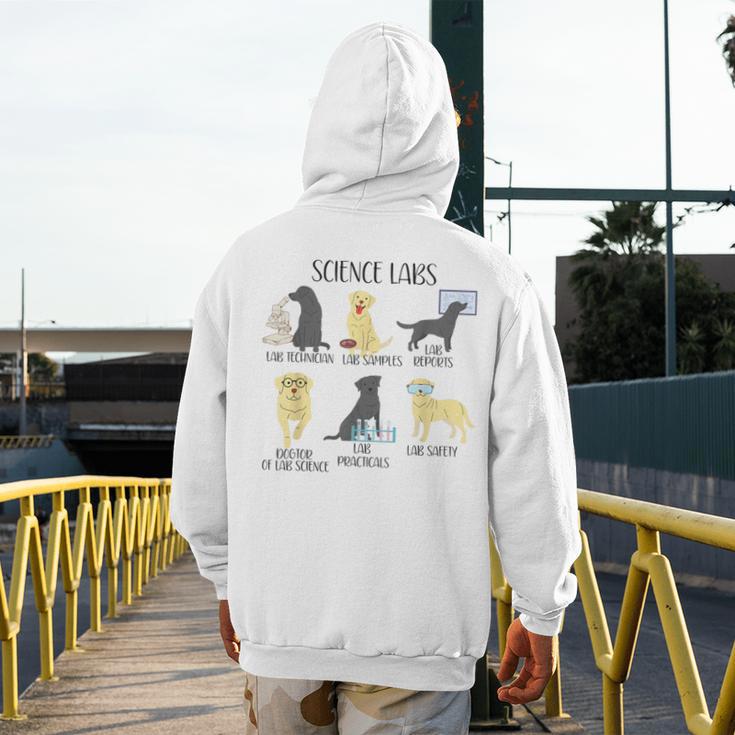 Science Labs Dogs Labrador Retriever Science Teacher Men's Hoodie Back Print, Science Teacher Gifts, funny design