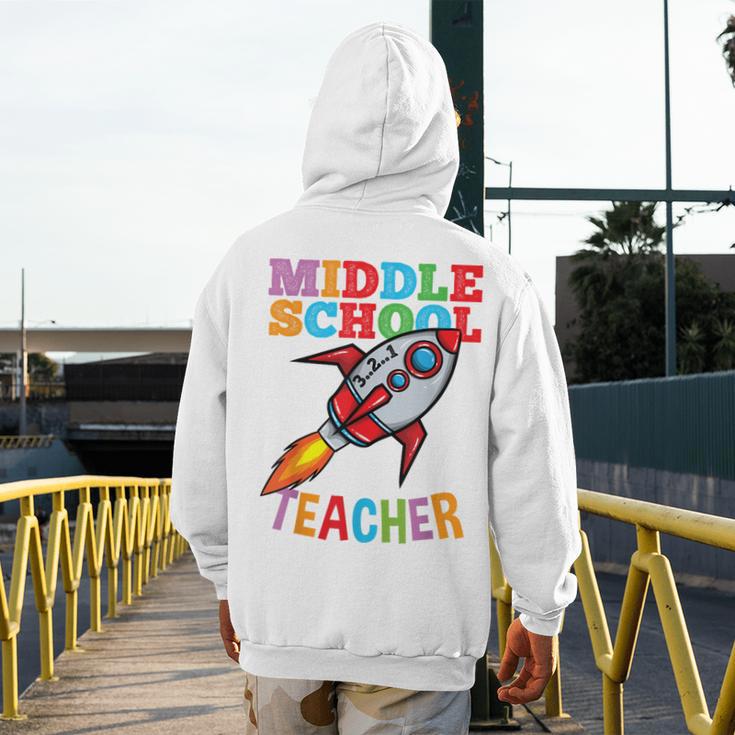 Space Middle School Teacher Back To School Men Women Kids Men's Hoodie Back Print, funny design Space Middle School Teacher Back To School Men Women Kids Men's Hoodie Back Print, funny design