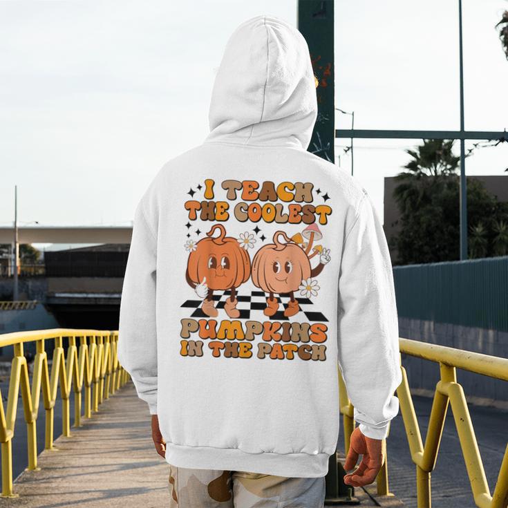 I Teach The Coolest Pumpkins In The Patch Teacher Halloween Men's Hoodie Back Print, funny design
