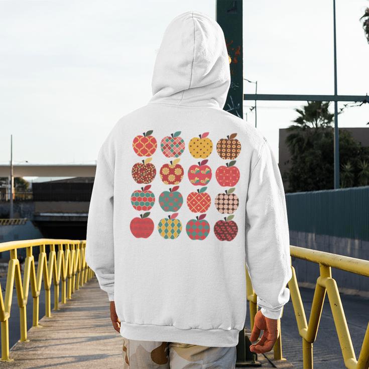 Teacher Apple Back To School Art For School Supplies Men's Hoodie Back Print, funny design