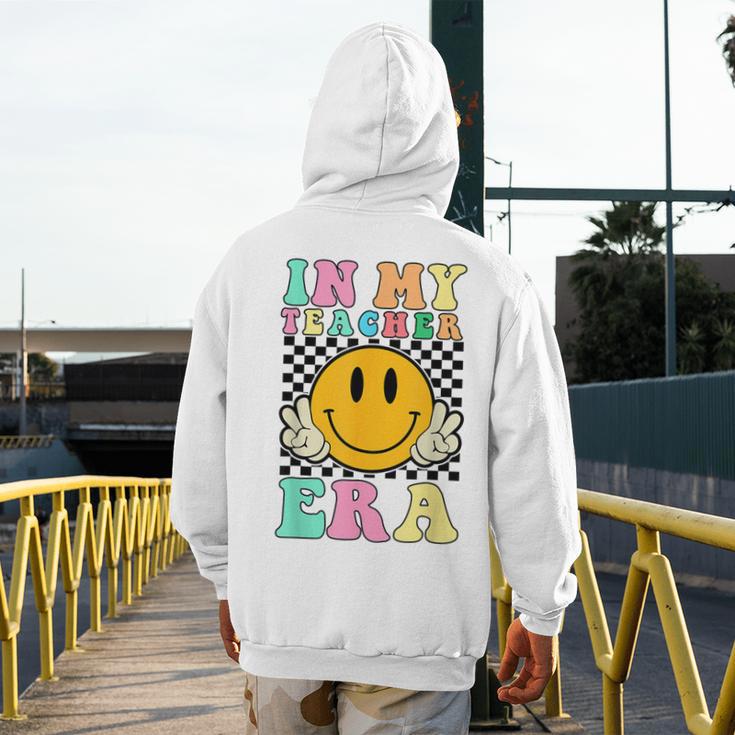 In My Teacher Era Retro Back To School Teacher Student Men's Hoodie Back Print, funny design In My Teacher Era Retro Back To School Teacher Student Men's Hoodie Back Print, funny design