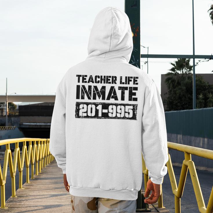 Teacher Life Jail Inmate Prisoner Halloween Costume Men's Hoodie Back Print, funny design Teacher Life Jail Inmate Prisoner Halloween Costume Men's Hoodie Back Print, funny design
