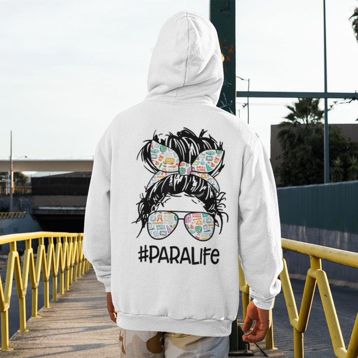 Teacher Para Life Tee Paraprofessional Cute Messy Bun Men's Hoodie Back Print, funny design Teacher Para Life Tee Paraprofessional Cute Messy Bun Men's Hoodie Back Print, funny design