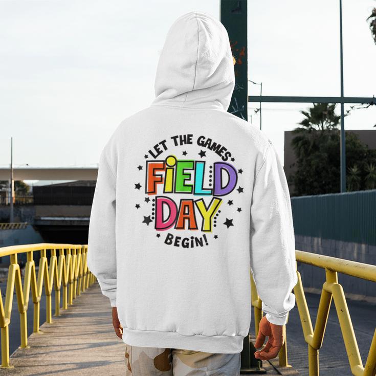 Teacher Student Field Day Let The Games Begin Field Day Men's Hoodie Back Print, funny design
