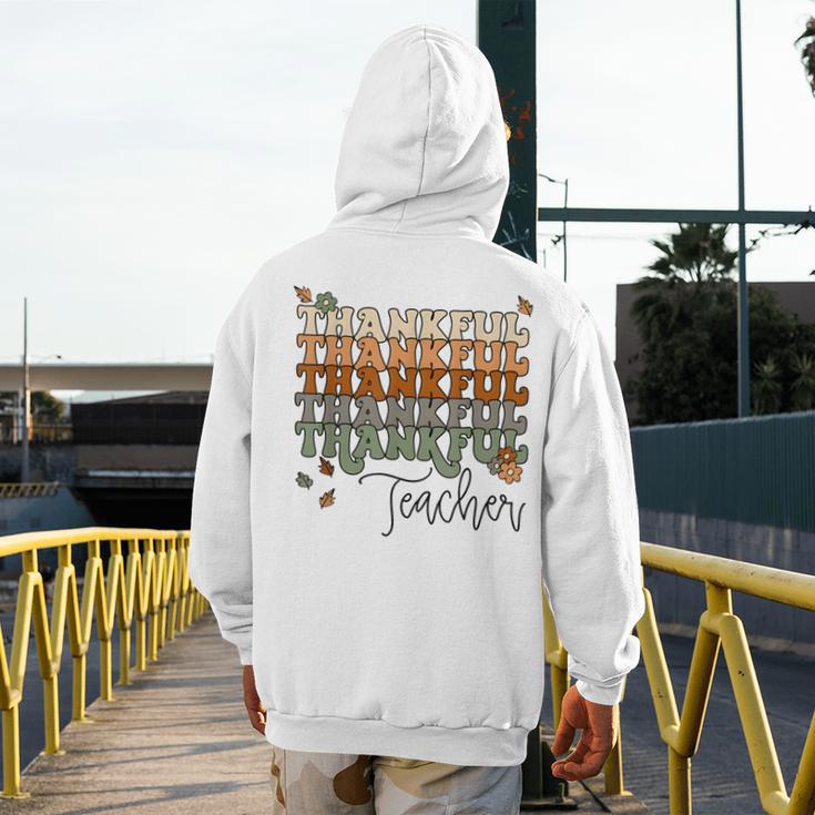 Thankful Teacher Thanksgiving Fall Pumpkin Turkey Men's Hoodie Back Print, funny design Thankful Teacher Thanksgiving Fall Pumpkin Turkey Men's Hoodie Back Print, funny design