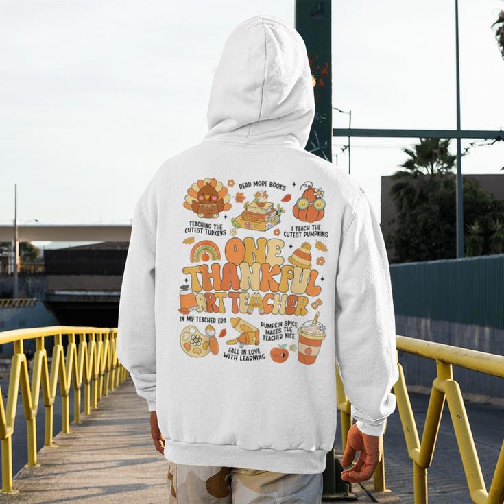 Thanksgiving One Thankful Art Teacher Fall Groovy Men Women Men's Hoodie Back Print, Groovy Teacher Gifts, funny design Thanksgiving One Thankful Art Teacher Fall Groovy Men Women Men's Hoodie Back Print, Groovy Teacher Gifts, funny design