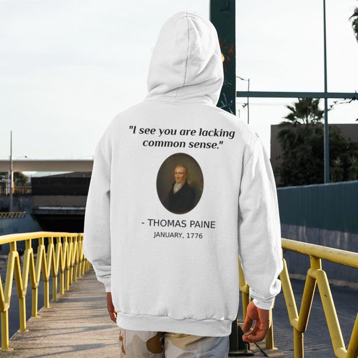 Thomas Paine Common Sense USA History Teacher Student Men's Hoodie Back Print, History Teacher Gifts, funny design