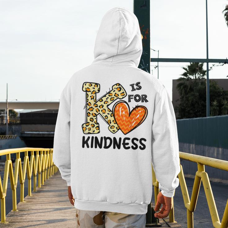 Unity Day K Is For Kindness Anti Bullying Orange Teacher Men Women Kids Men's Hoodie Back Print, funny design