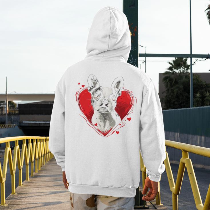 Valentine's Day Boston Terrier Dog Men's Hoodie Back Print, funny design