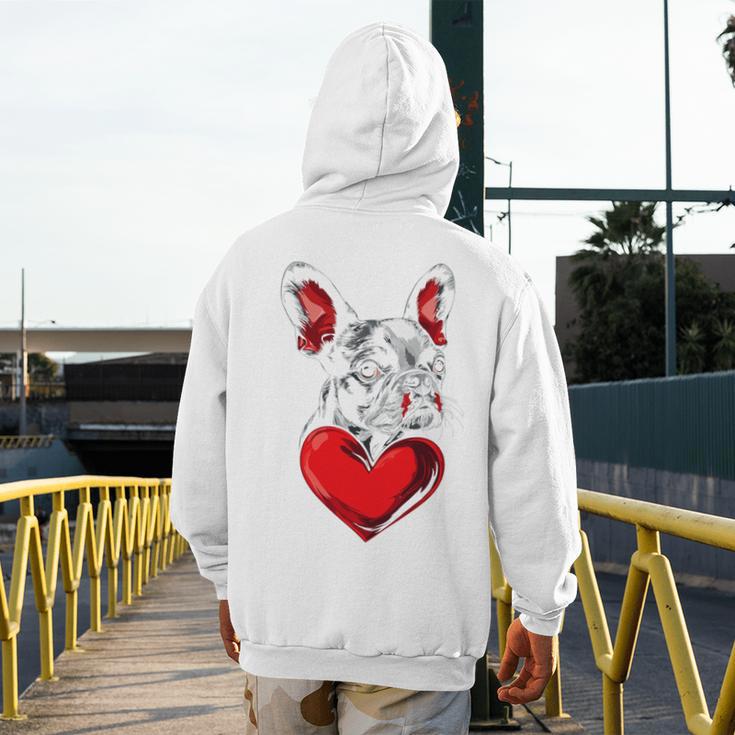 Valentine's Day Boston Terrier Dog Vector Men's Hoodie Back Print, funny design
