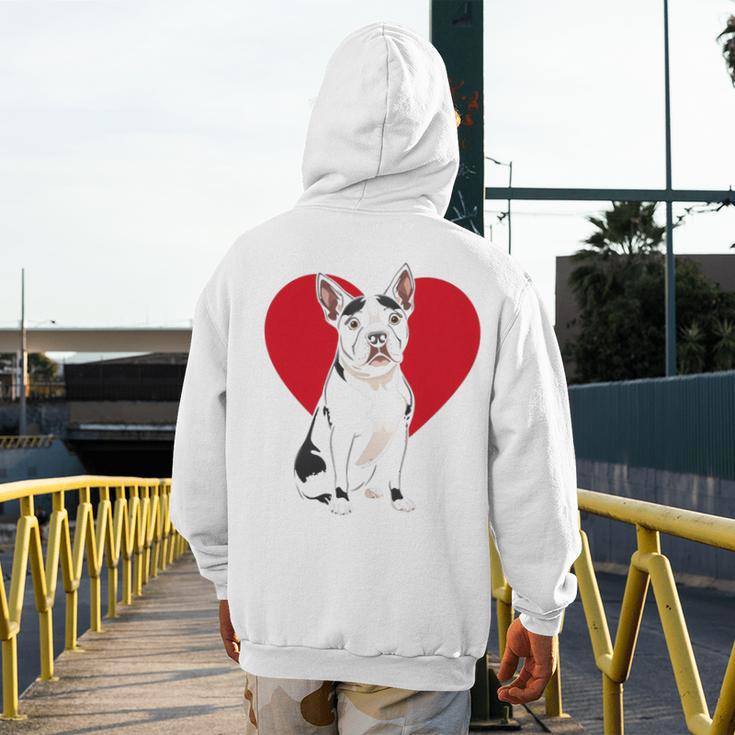 Valentine's Day Boston Terrier Lover Men's Hoodie Back Print, funny design