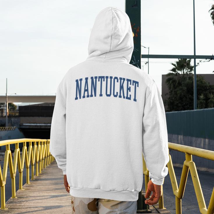 Varsity Grey Nantucket Men's Hoodie Back Print, funny design