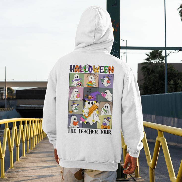 Women Halloween The Teacher Tour Ghosts Pencil Pumpkins Men's Hoodie Back Print, funny design