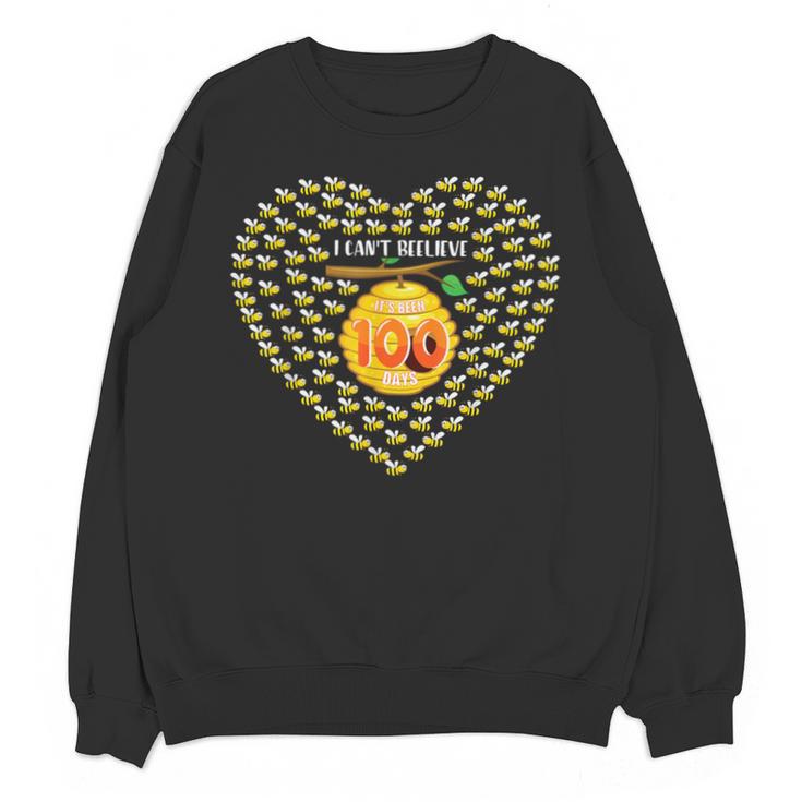 100 Days Of School Bee Hive Tree Hearts Teachers Student Kid Unisex Sweatshirt