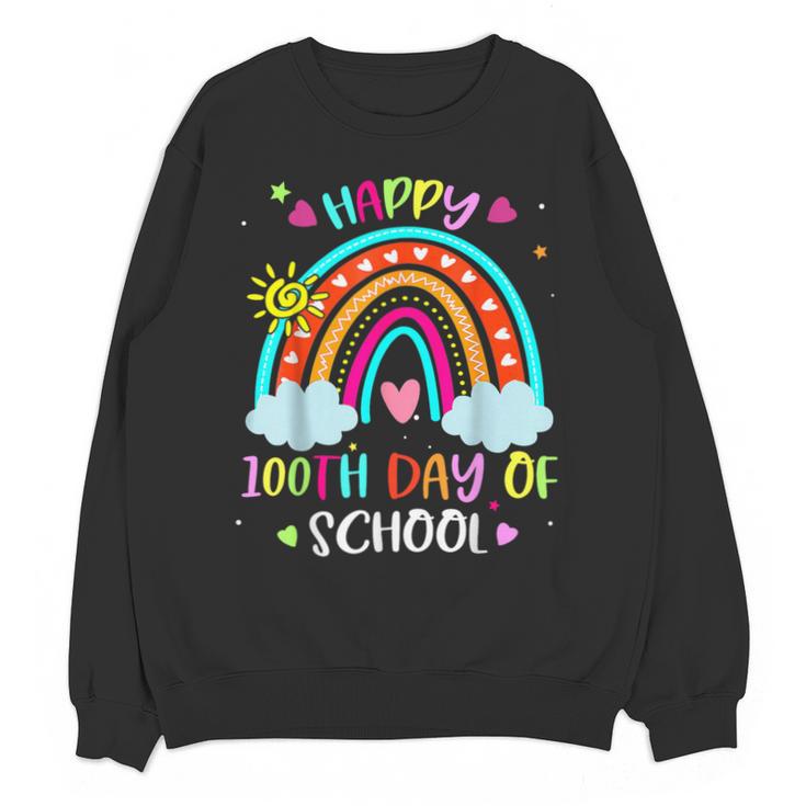 100th Day Of School Rainbow Happy 100 Days Smarter Teacher Unisex Sweatshirt