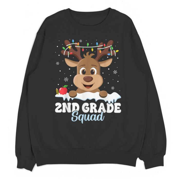 2nd Grade Teacher Christmas Second Grade Squad Reindeer Xmas For Men Women Kids Unisex Sweatshirt