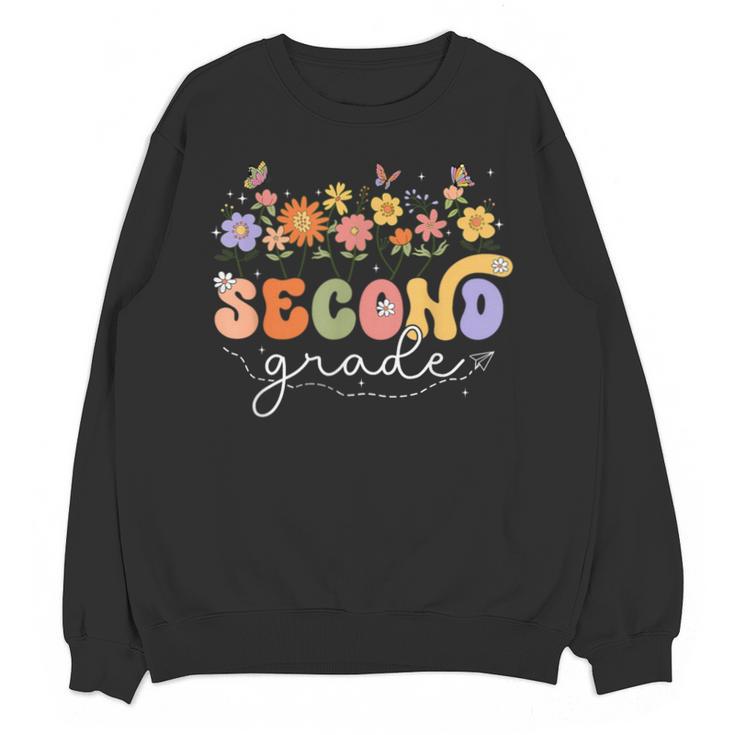 2nd Second Grade Teacher Wildflower Back To School Floral Unisex Sweatshirt