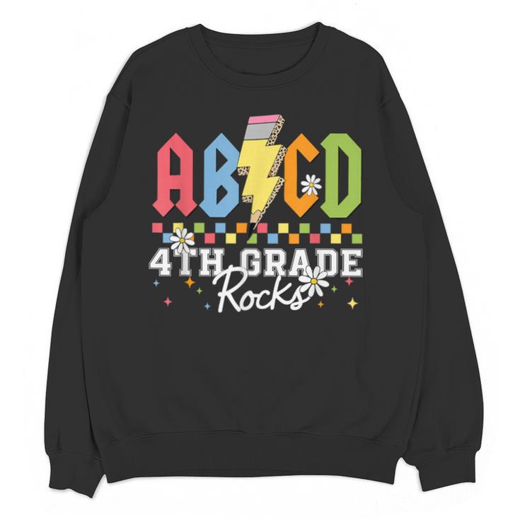 4th Grade Rocks ABCD Back To School Rock Teachers Unisex Sweatshirt