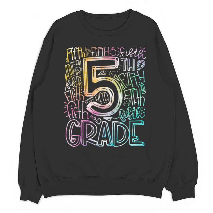5th Grade Typography Team Fifth Grade Teacher Back To School Unisex Sweatshirt
