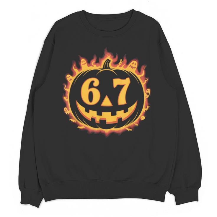 6 7 Meme Halloween Pumpkin Costume For Student Teacher Unisex Sweatshirt