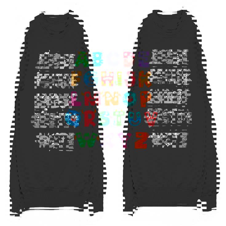 ABC Cute Monster Alphabet Halloween Teacher Costume Kids Unisex Sweatshirt