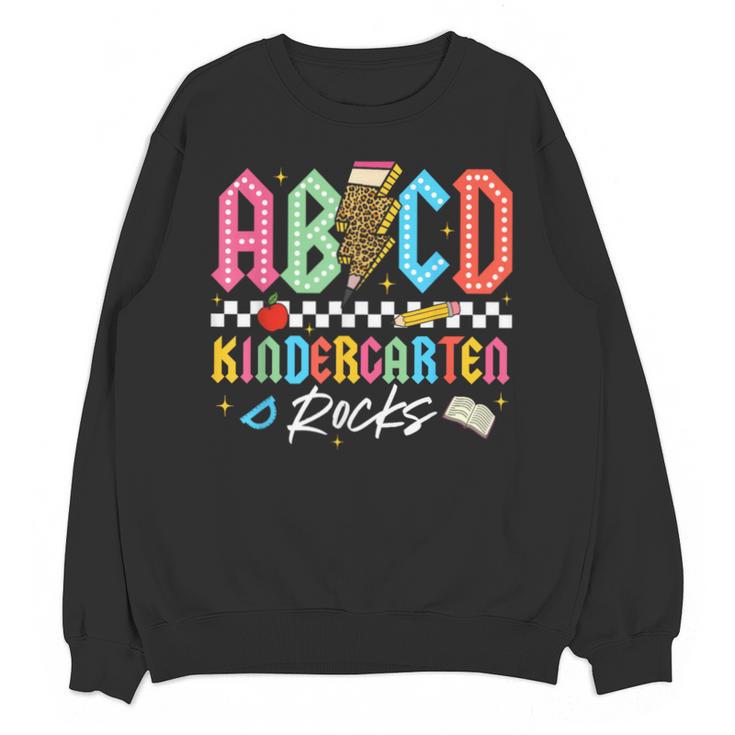 ABCD Kindergarten Rocks Pencil Lightning Teachers Rock Boys Unisex Sweatshirt