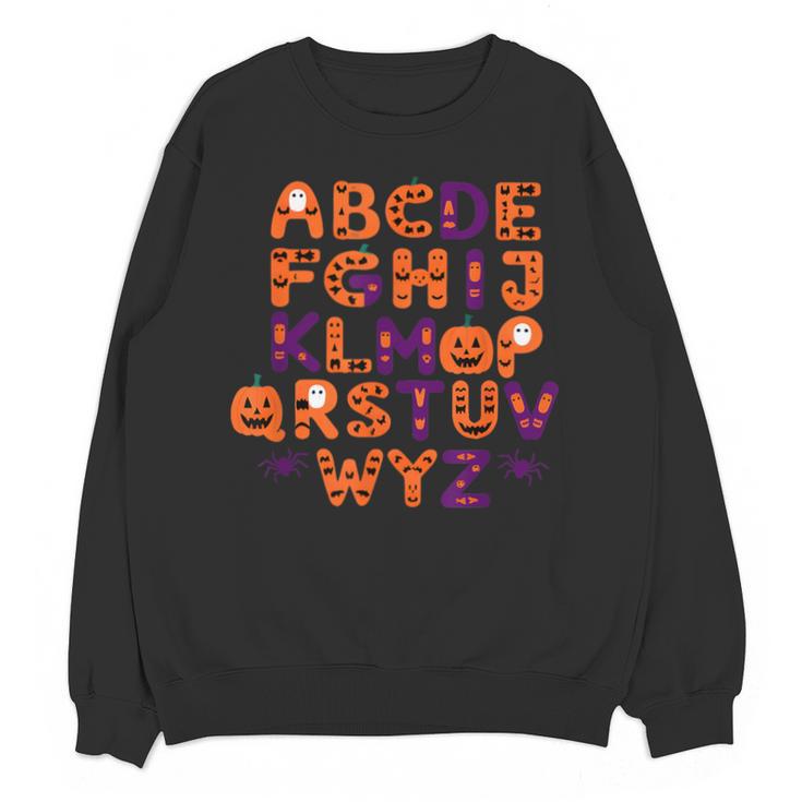 ABCs Learning Kindergarten Teacher Halloween Alphabet Unisex Sweatshirt