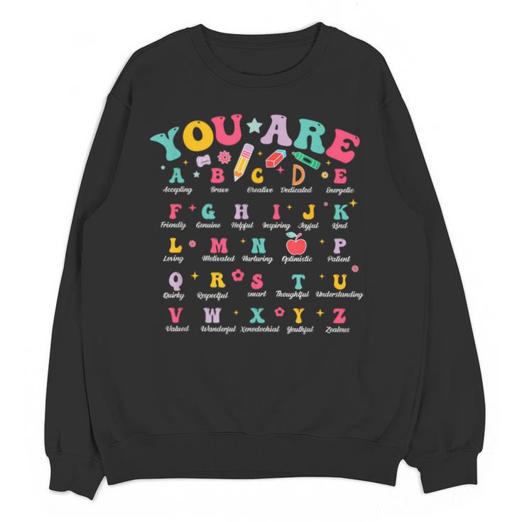 Alphabet Positive Affirmations Back To School Teacher Unisex Sweatshirt