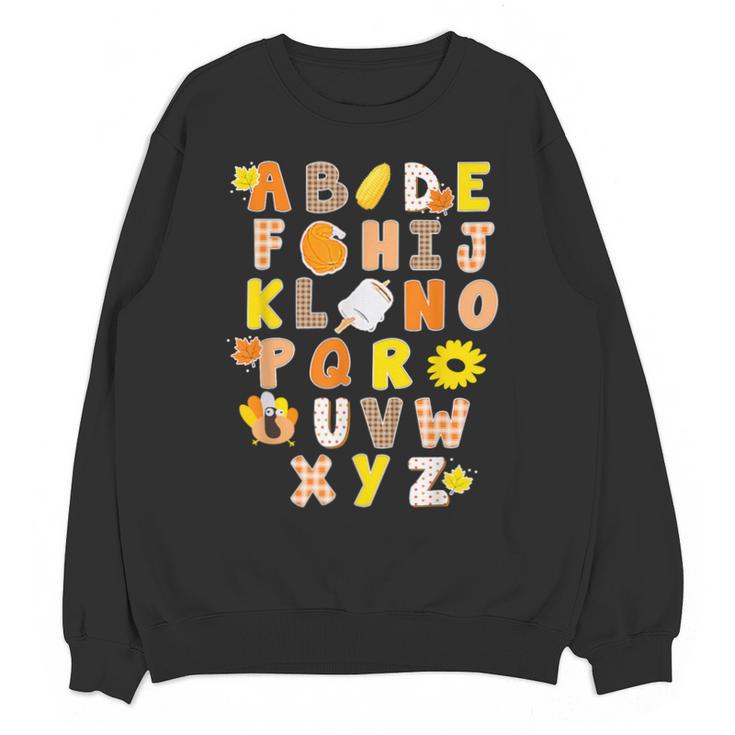 Alphabet Turkey Thanksgiving Costume Preschool Teacher Men Women Unisex Sweatshirt