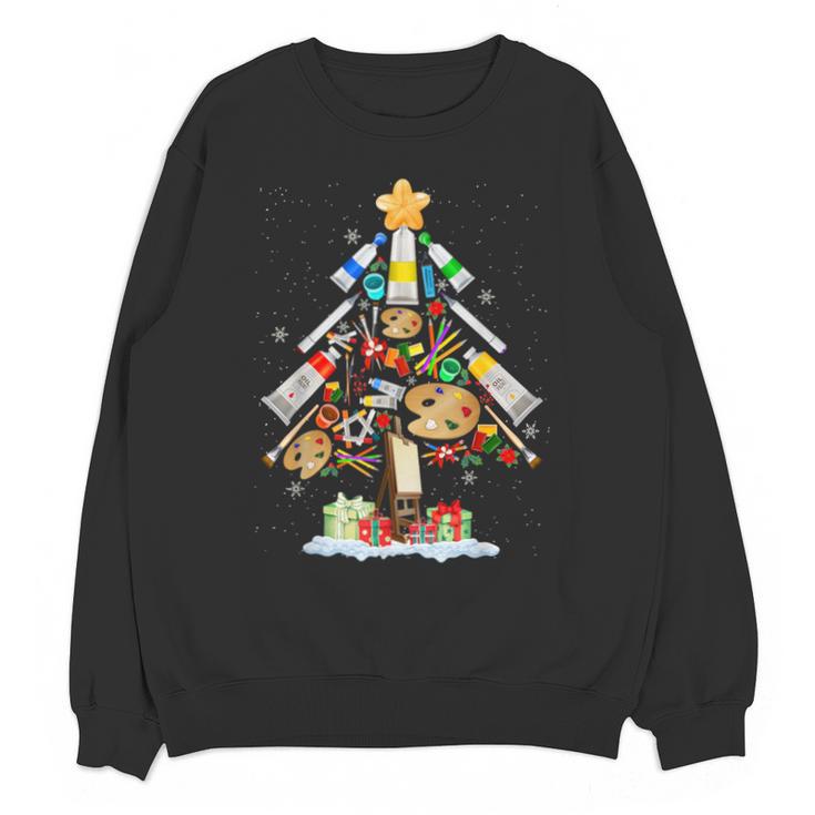 Art Christmas Tree Merry Christmas Artist Art Teacher Unisex Sweatshirt