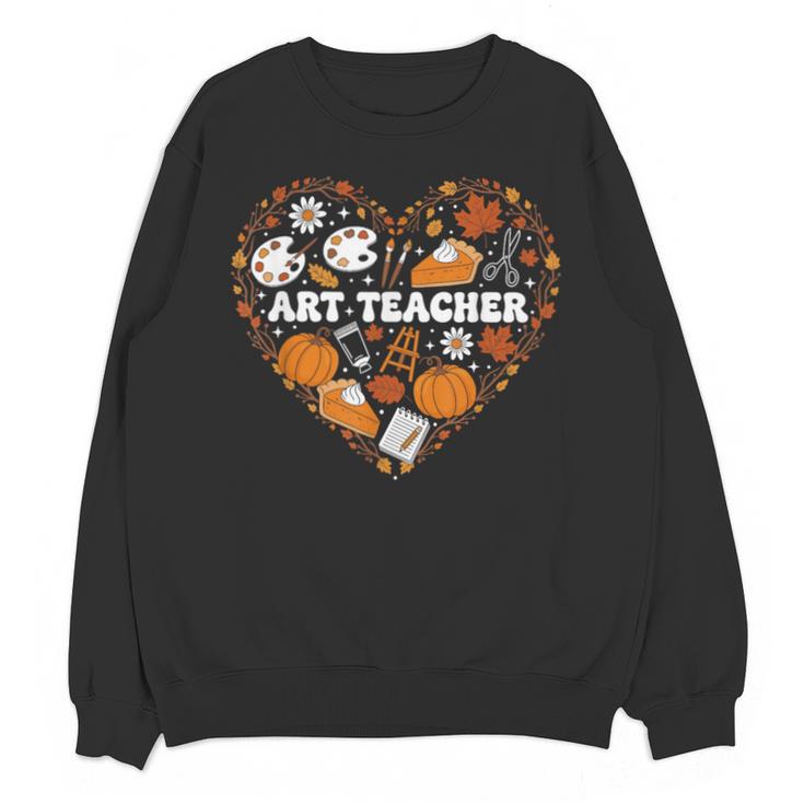 Art Teacher Heart Autumn Thanksgiving Kids Unisex Sweatshirt