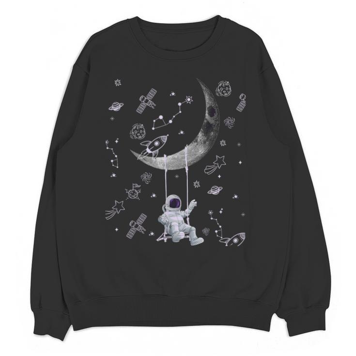 Astronaut Purple Moon Swing NASA Space Science Teacher Unisex Sweatshirt