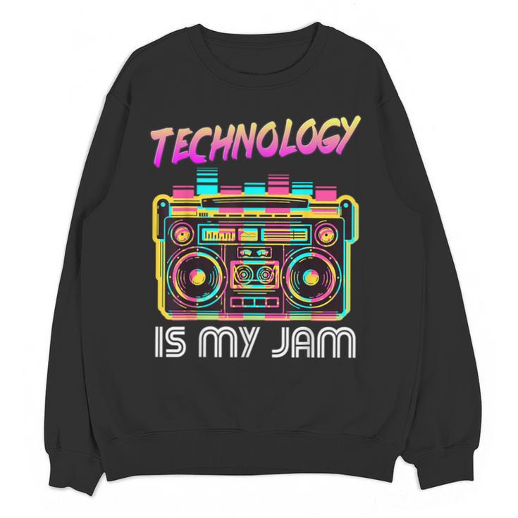 Back To School Retro Technology Is My Jam 80's Teacher Unisex Sweatshirt