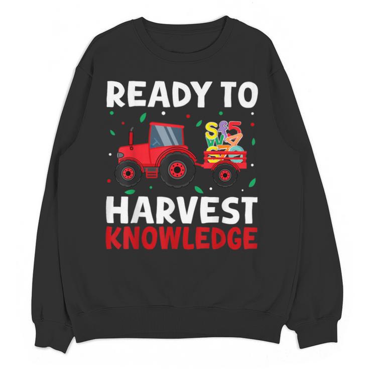 Back To School Teacher Farming Tractor Farmer Kids 100th Day Unisex Sweatshirt