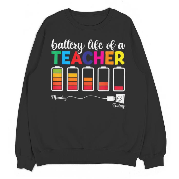 Battery Life Of a Teacher Shirt Thanksgiving Teacher Unisex Sweatshirt