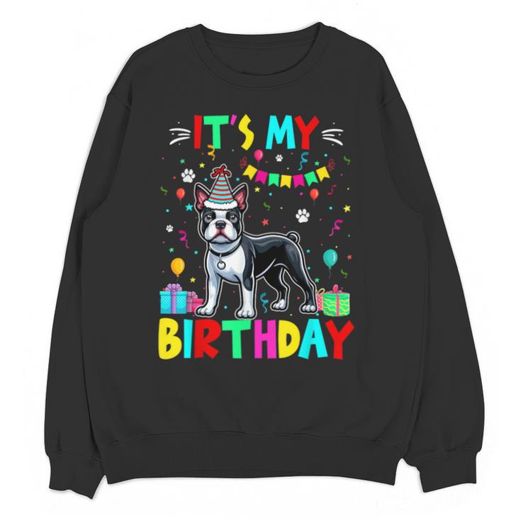 My Birthday Colorful Costume Boston Terrier Party Unisex Sweatshirt