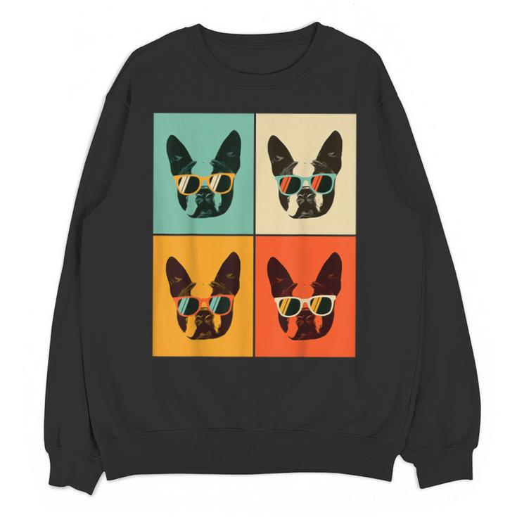 Bostie Dog Lover  Boston Terrier With Sunglasses For Men Women Girls Kids Unisex Sweatshirt