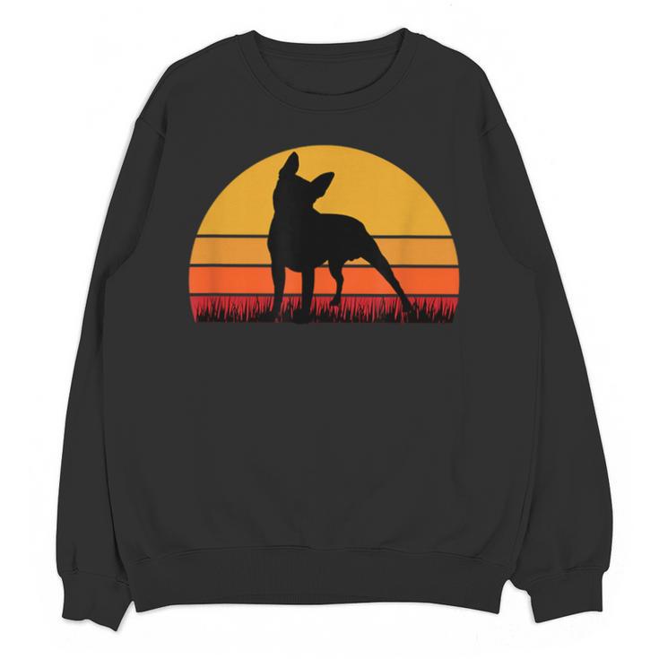 Boston Terrier Bostie Sunset Retro Dog Pet Mom Dad Unisex Sweatshirt